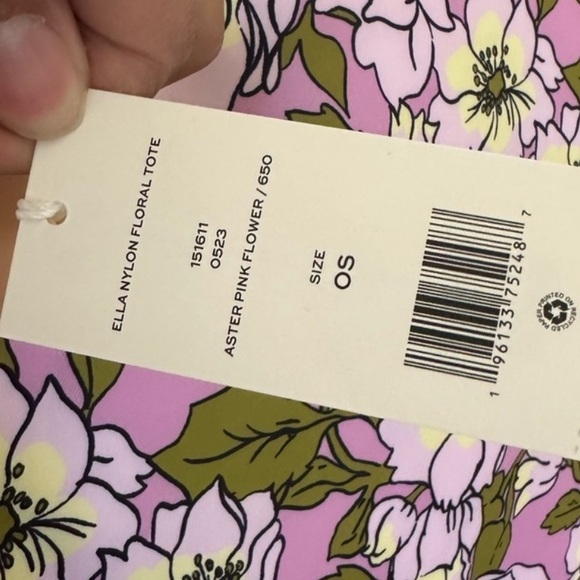 New Tory Burch 💕 ELLA NYLON FLORAL TOTE ASTER PINK FLOWER - Picture 13 of 13